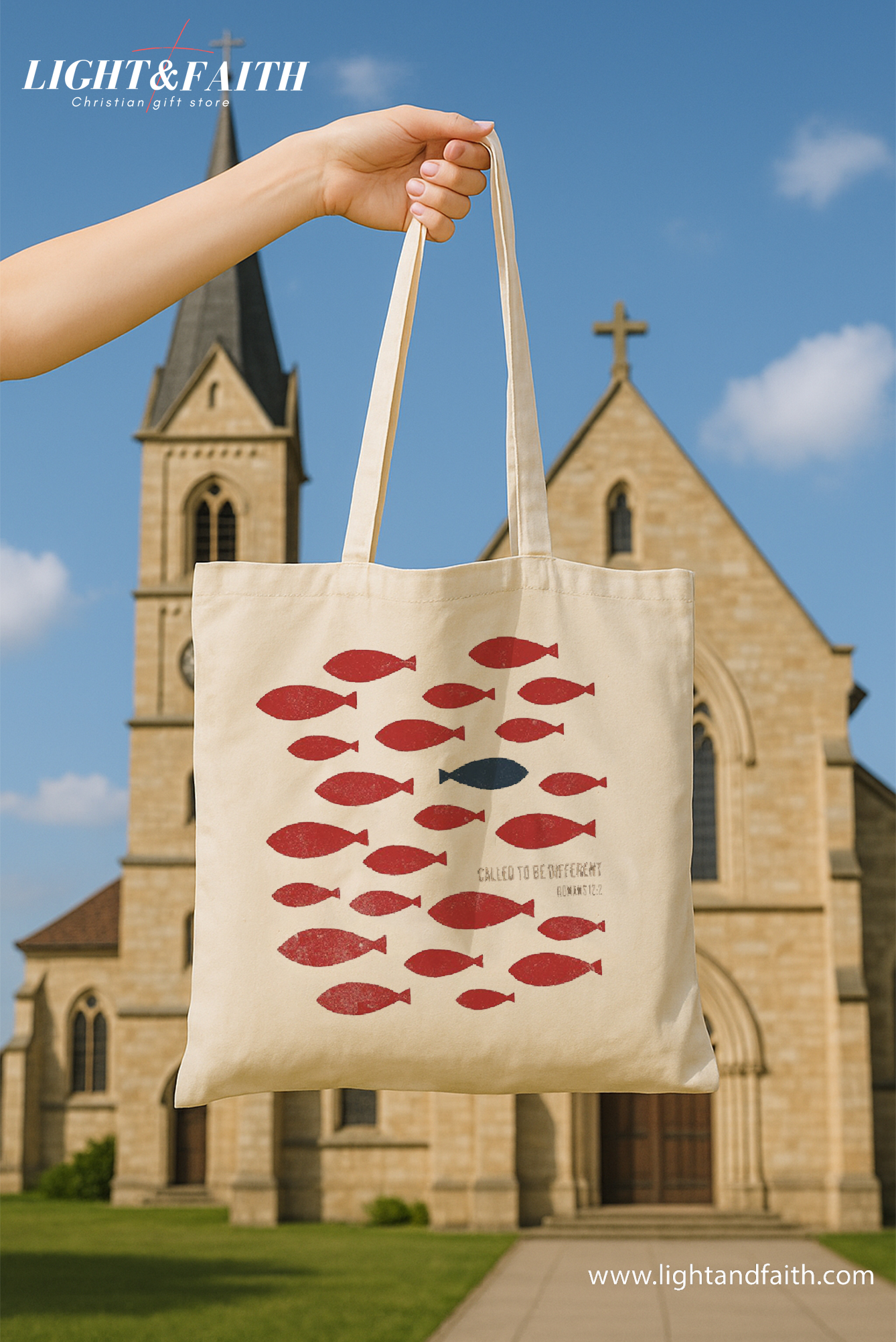 Called to Be Different Tote Bag, Romans 12:2 Christian Canvas Bag, Stand Out Faith Tote, Inspirational Bible Quote Gift for Women Church Bag TBLAF49